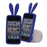 Case de silicone Coelho para iPhone 4 Azul