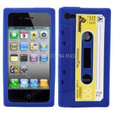 Case de silicone para iPhone 4 modelo Fita Cassete - Azul
