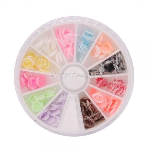 120 Fatias de Fimo Formato de Rosas 3D