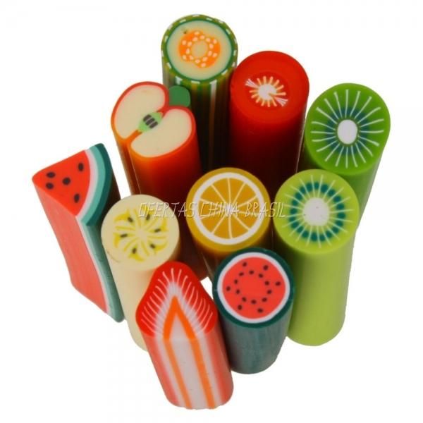 10 Bastões de Fimo 3D - Frutas